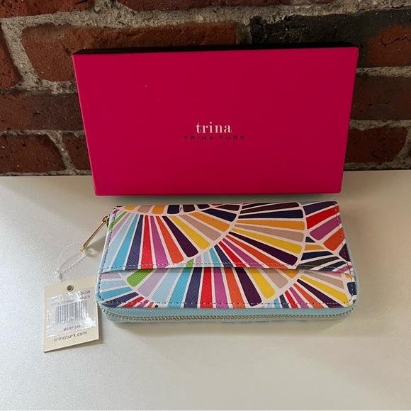 Trina Turk Colorful Fan Pattern Wallet - Picture 1 of 6